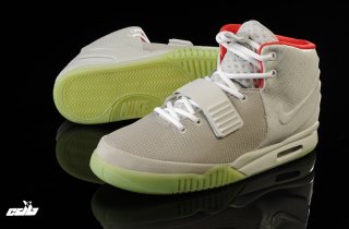 Nike Air Yeezy 2 Blanc Fluorescent Vert