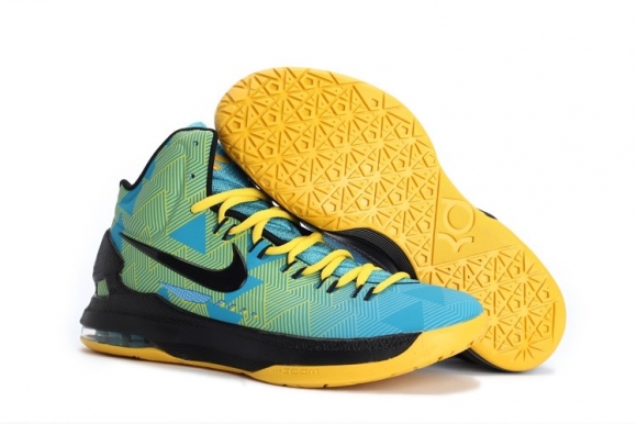 Nike KD 5 Bleu Noir Jaune