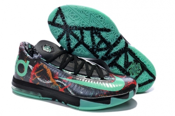 Nike KD 6 Noir Vert Orange