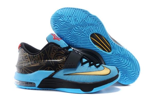 Nike KD 7 Bleu Noir Or