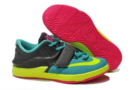 Nike KD 7 Gris Vert Jaune Enfant