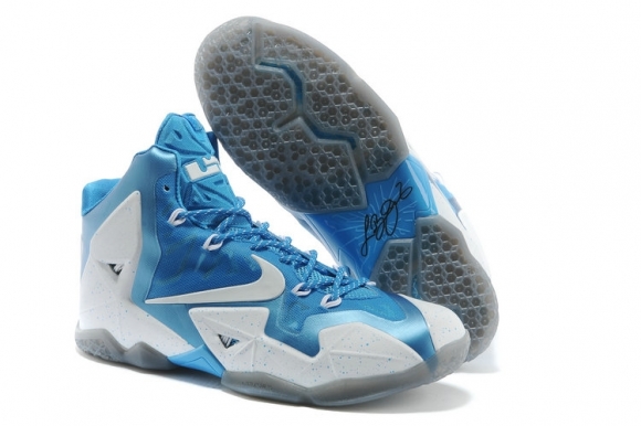 Nike Lebron 11 Bleu Blanc Gris