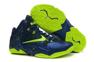 Nike Lebron 11 Foncé Bleu Fluorescent Vert