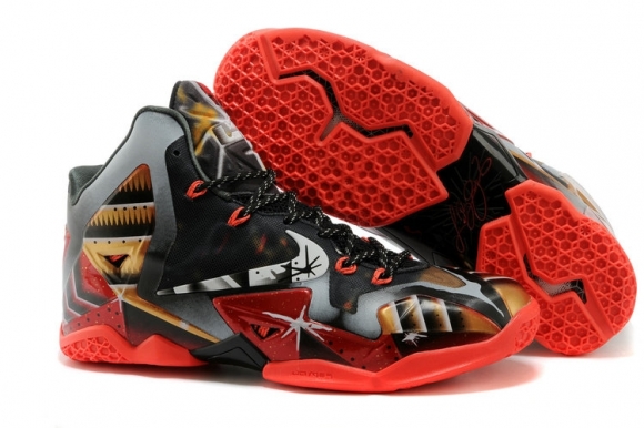 Nike Lebron 11 Noir Marron Orange