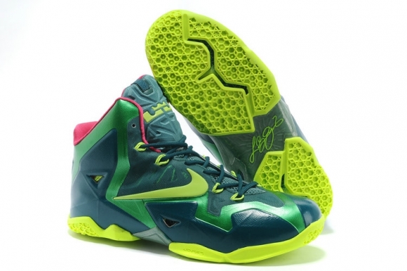 Nike Lebron 11 Vert Jaune