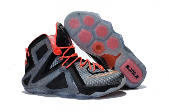 Nike Lebron 12 Gris Noir Orange