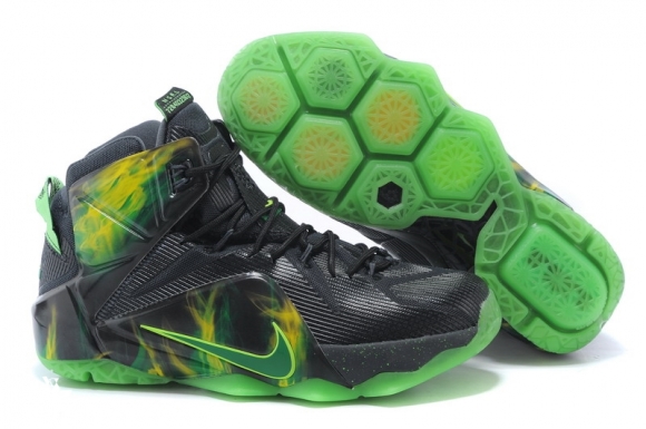 Nike Lebron 12 Noir Fluorescent Vert