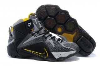 Nike Lebron 12 Noir Gris Jaune