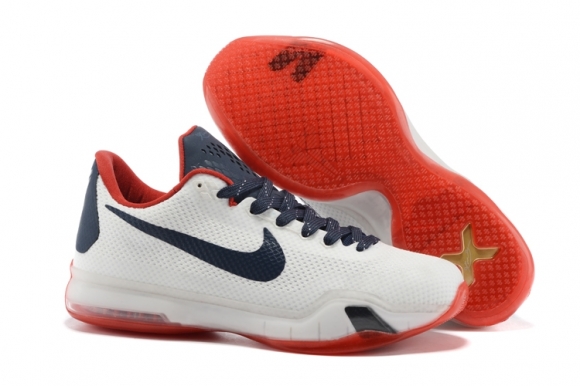 Nike Zoom Kobe 10 Blanc Foncé Bleu Rouge