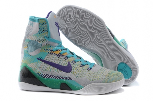 Nike Zoom Kobe 9 Elite Blanc Pourpre Vert Noir