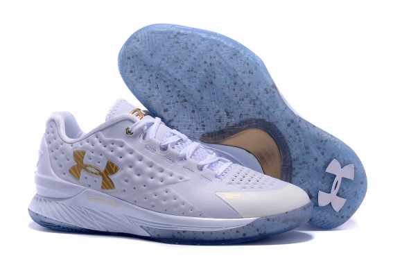 Under Armour Curry 1 Blanc Bleu Or