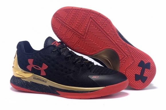 Under Armour Curry 1 Noir Rouge Or