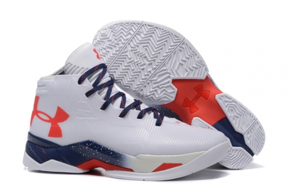 Under Armour Curry 2.5 Blanc Foncé Bleu Rouge