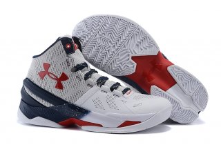 Under Armour Curry 2 Blanc Bleu Rouge