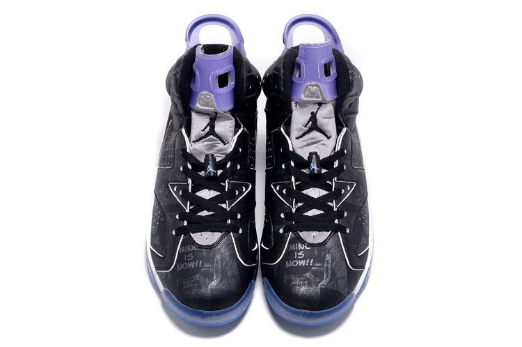 Achat / Vente Air Jordan 6 Retro X Slam Dunk Noir Pourpre Chaussure de ...