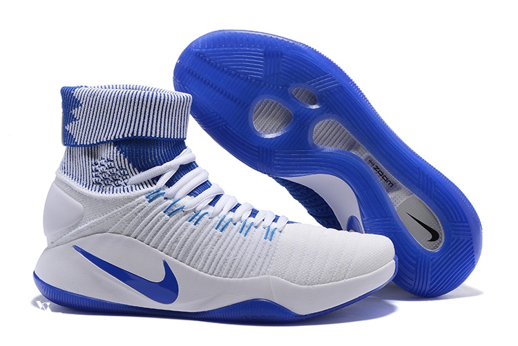 Nike Hyperdunk 2016 Flyknit Blanc Bleu