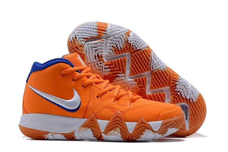 kyrie 4s black and orange