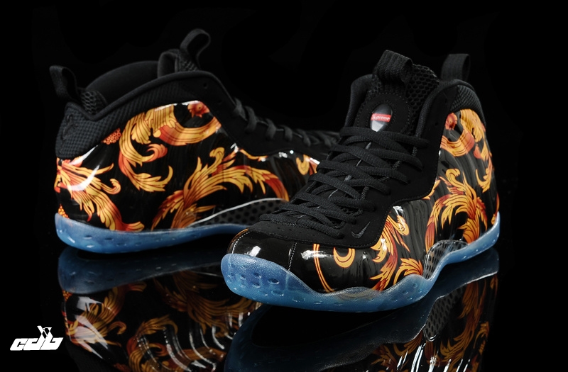 Supreme X Nike Air Foamposite One Noir Or (652792-001)