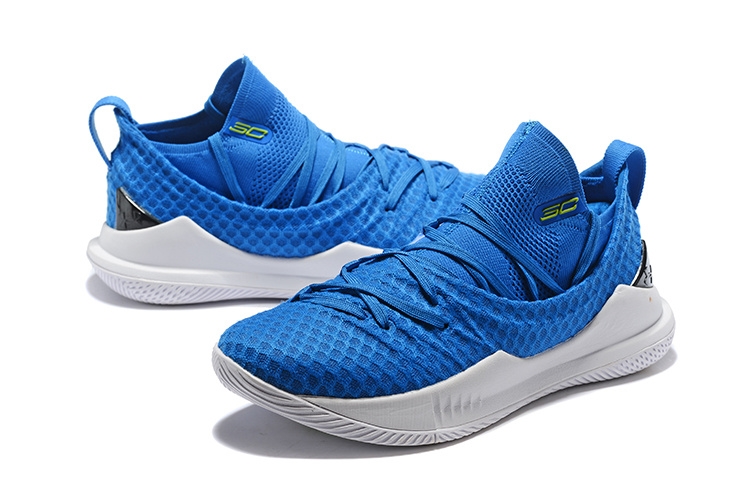 Achat / Vente Under Armour Curry 5 Low Bleu Blanc (3020657-401 ...