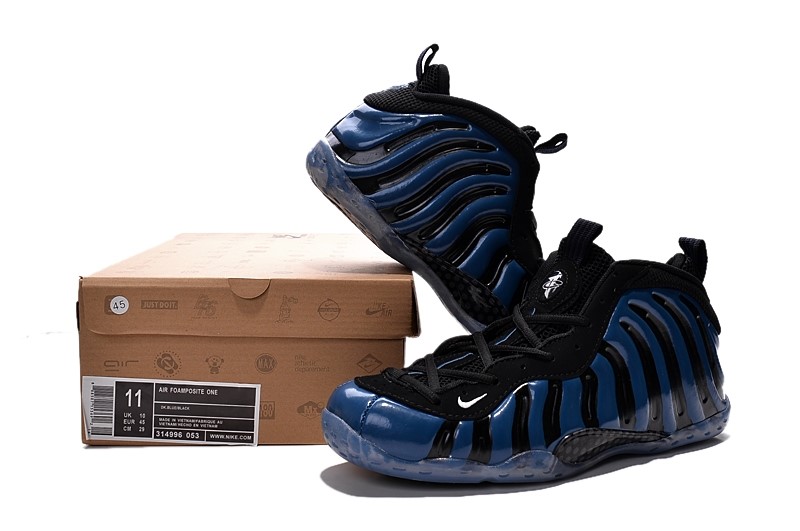 Nike Air Foamposite Noir Foncé Bleu