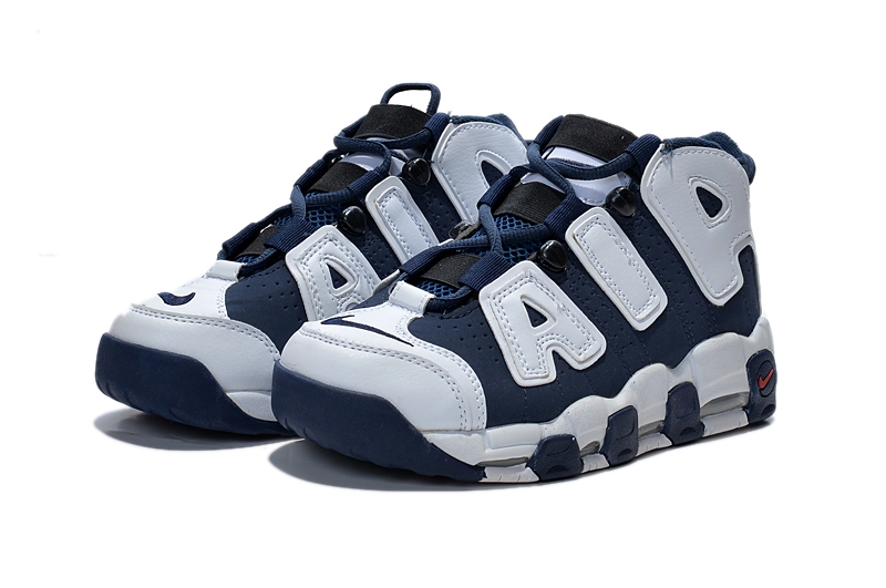 Achat / Vente Nike Air More Uptempo Bleu Blanc Chaussure de Basket Pas Cher