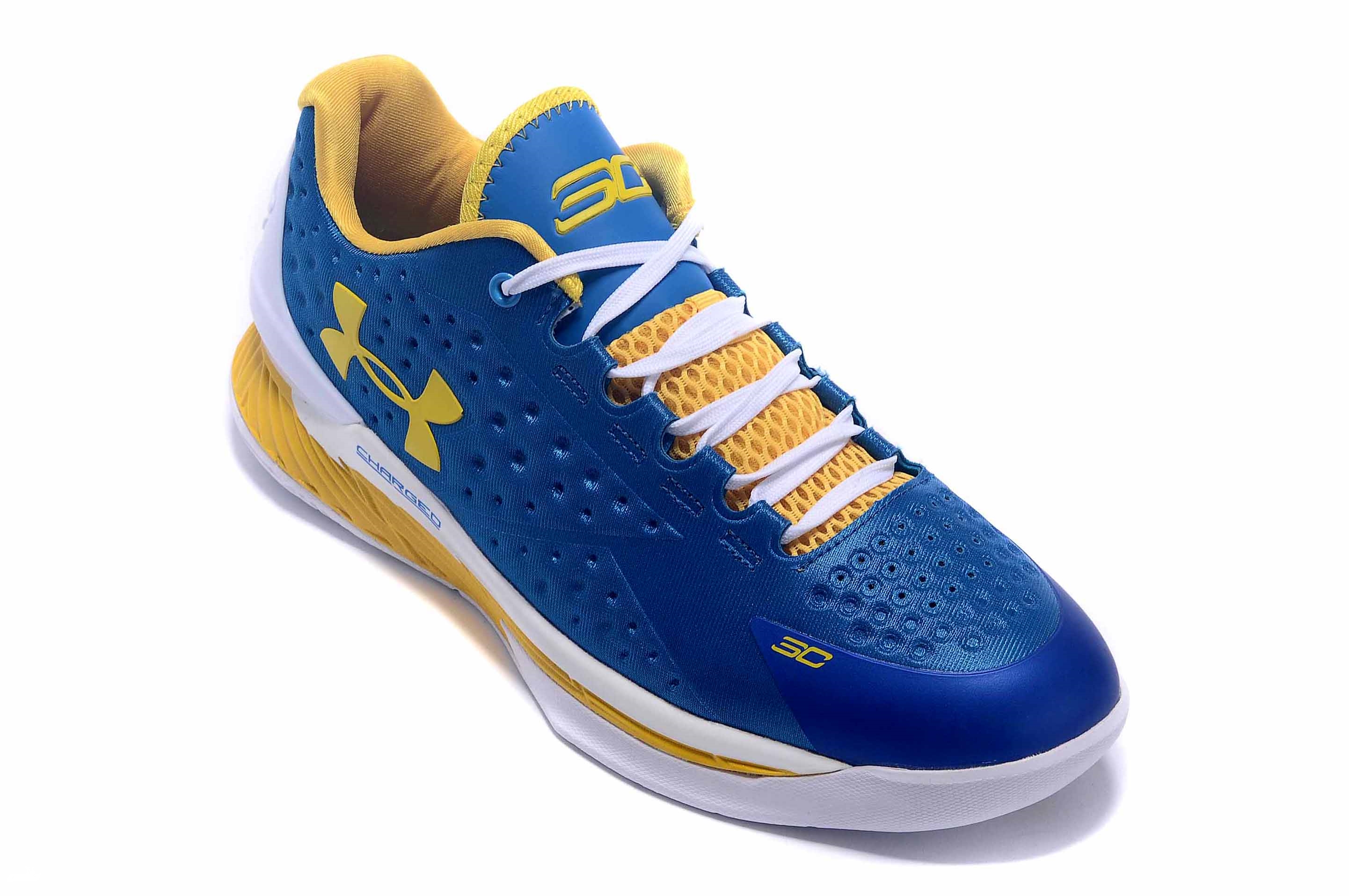 Achat / Vente Under Armour Curry 1 Bleu Jaune Chaussure de Basket Pas Cher