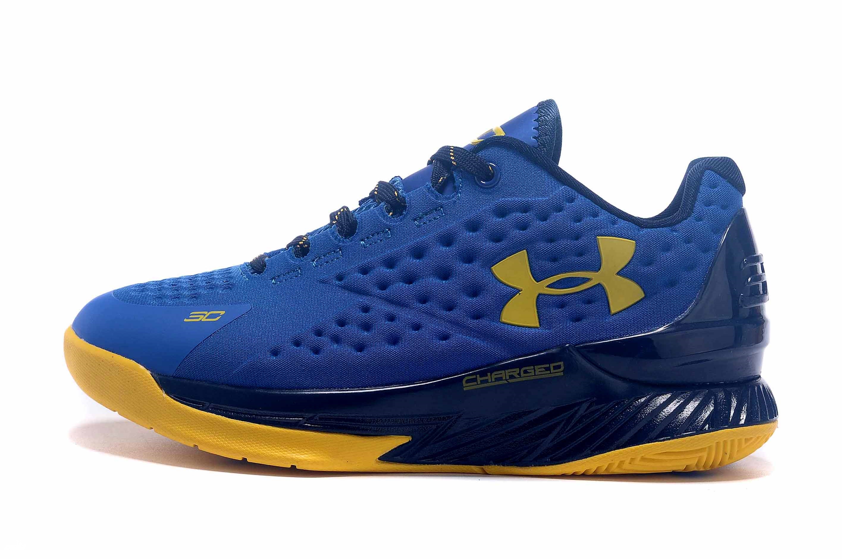 Achat / Vente Under Armour Curry 1 Jaune Bleu Chaussure de Basket Pas Cher