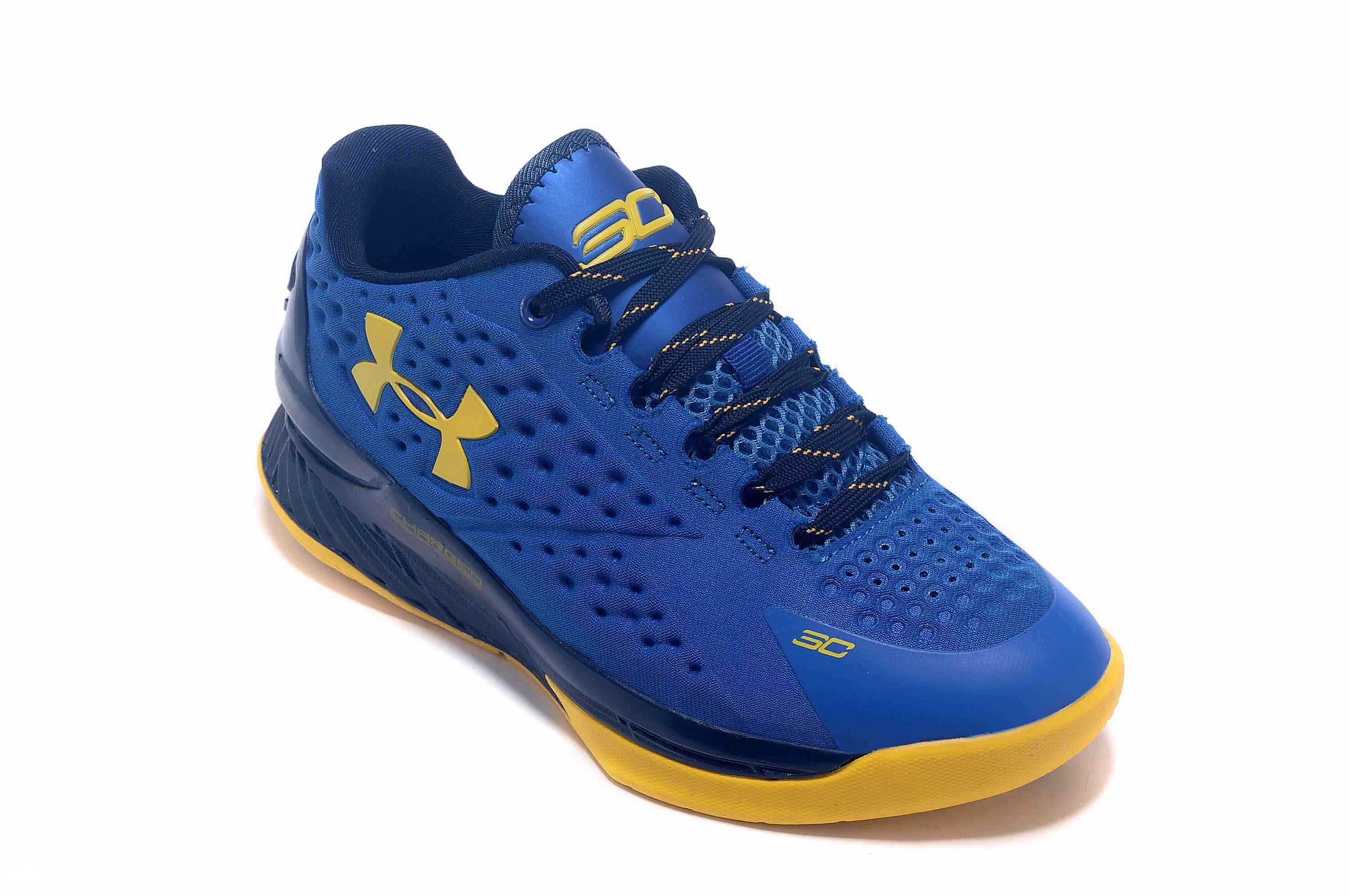 Achat / Vente Under Armour Curry 1 Jaune Bleu Chaussure de Basket Pas Cher